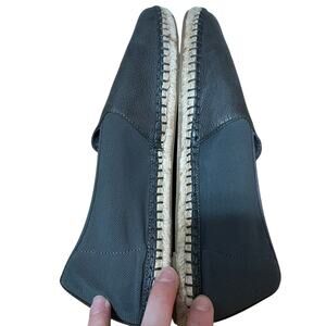 Eileen Fisher Dark Gray Leather Slip-On Flats